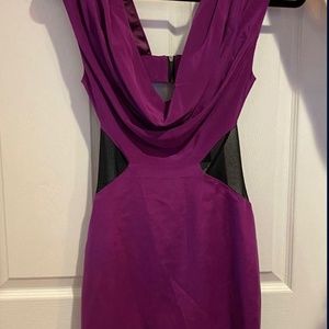 NWT - Bebe backless Dress with Sheer Cutouts